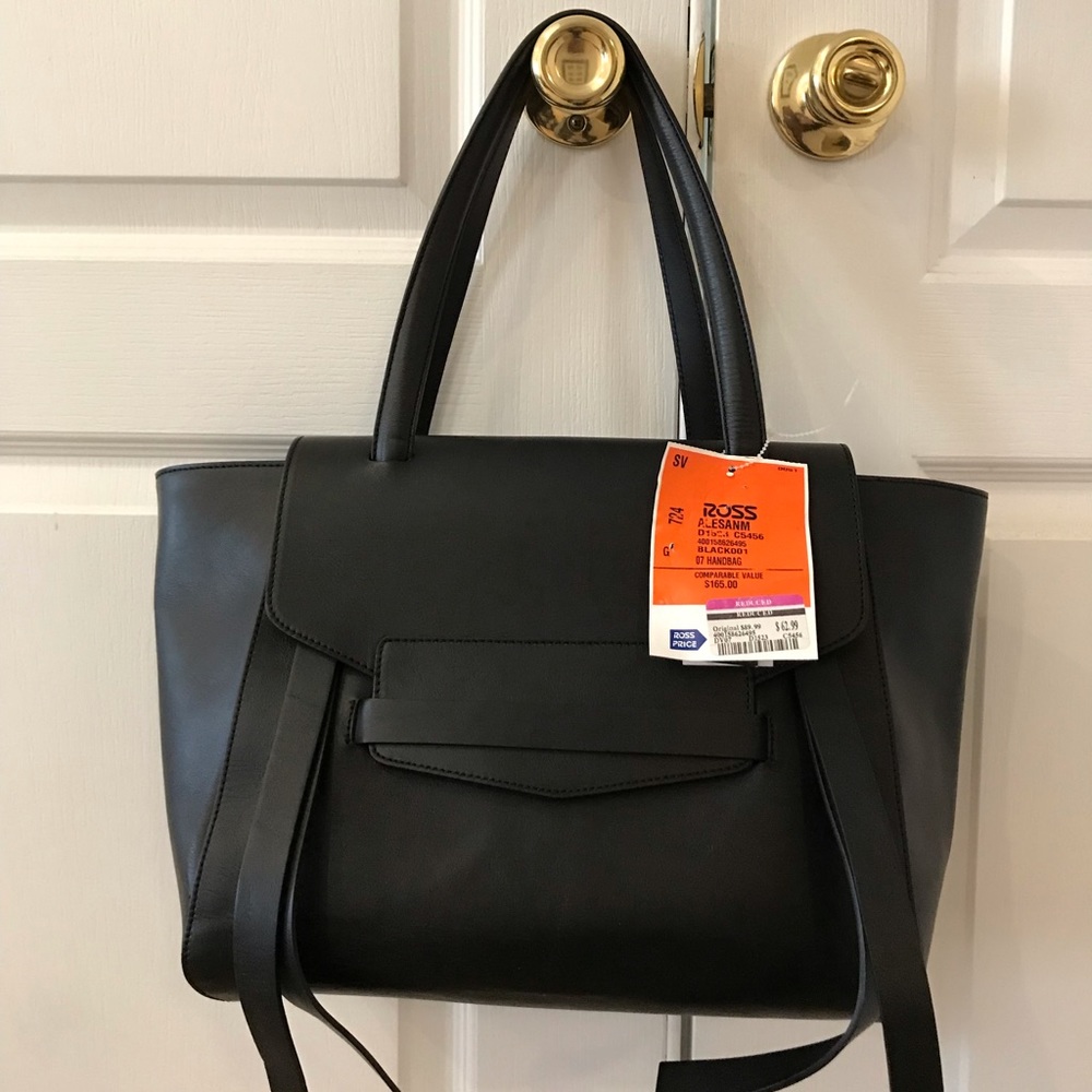 Black Leather Italian Tote